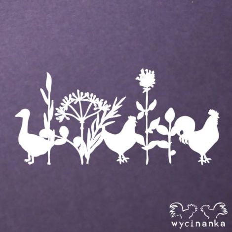 Tekturka Wycinanka Wielkanoc 2019 - Dekor Gęś, Kogut i Bazie